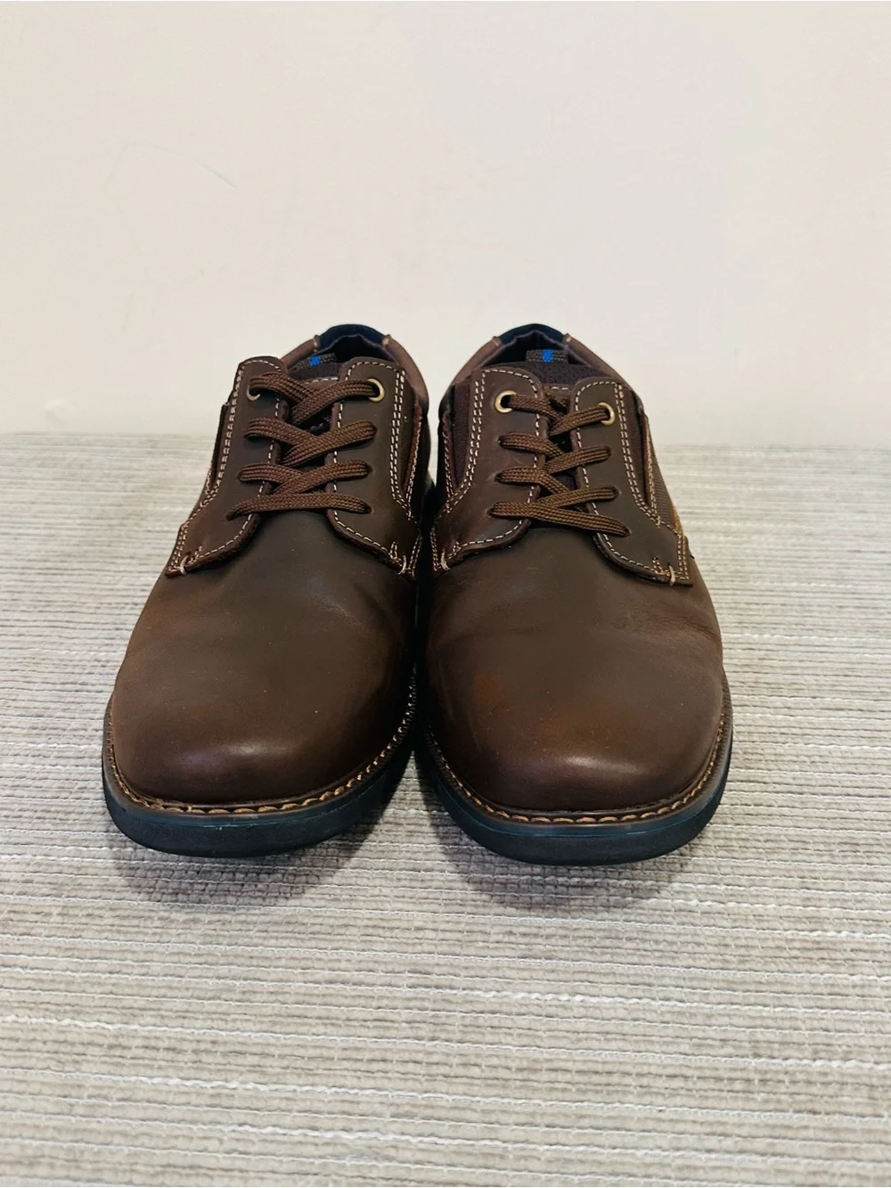 Men's Nunn Bush, Otto Plain Toe Oxford 84962-215 Brown Leather Size 8,5M